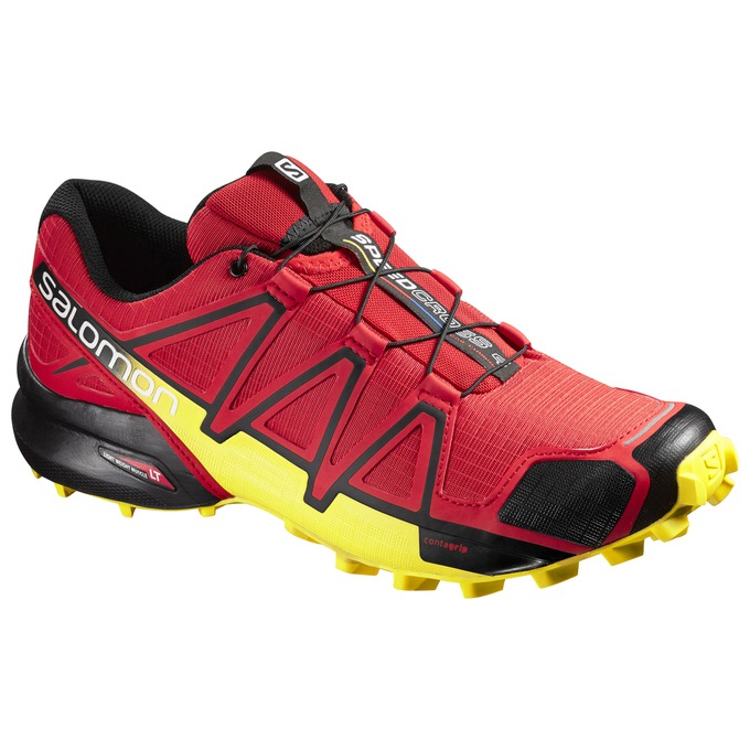 SALOMON UK SPEEDCROSS 4 - Mens Trail Running Shoes Red/Yellow,MROV38972